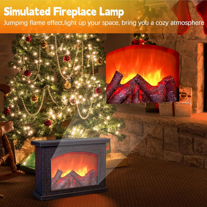 Fireplace Lanterns Decorative,Small Fake Fire Place Lamp,Led Flame Effect