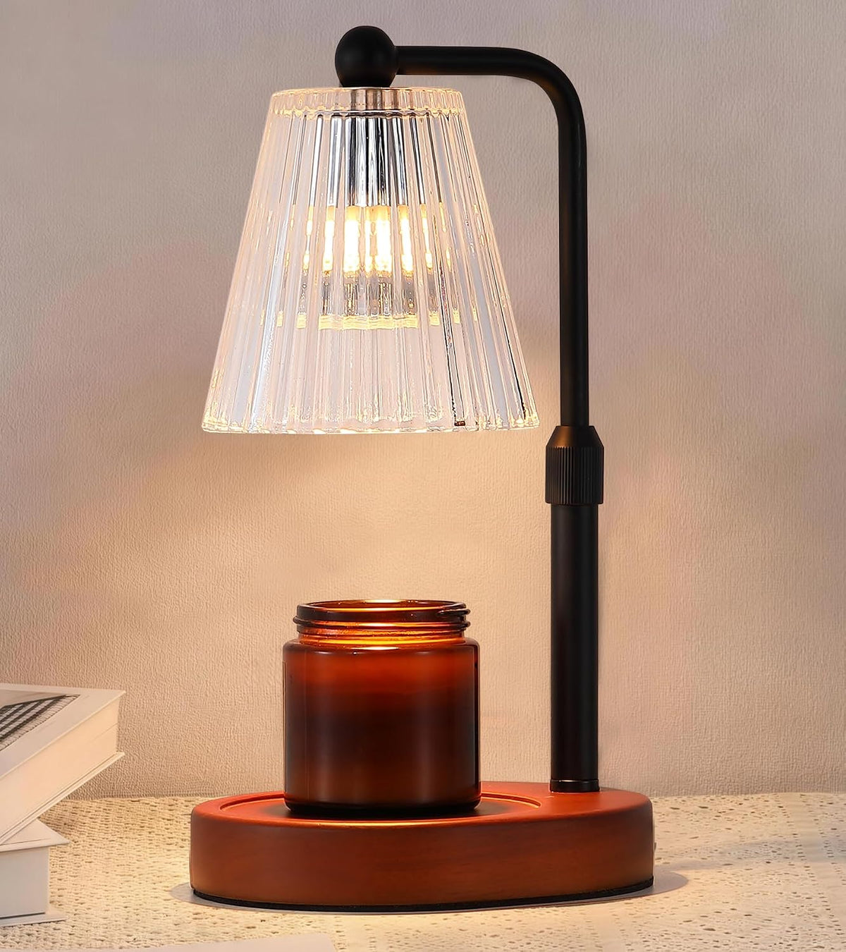 Gold Candle Warmer Lamp for Flower-Shaped Glass,Wax Melt Warmer for Jar Candles,Candle Warmer Lamp with Timer Dimmable, Birthday Mother'S Day Valentines Gifts for Women Mom Sister Wife Bedroom